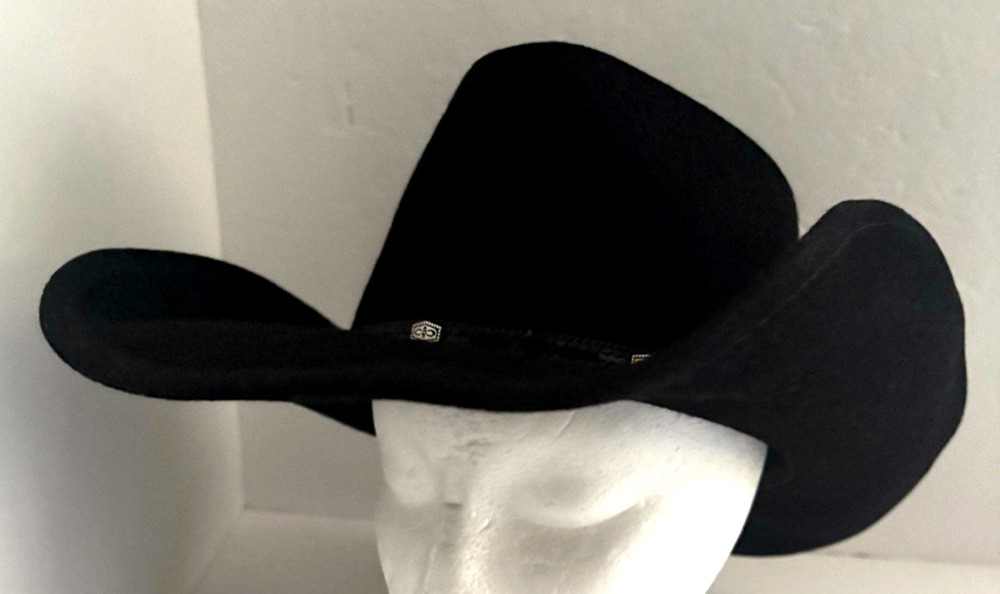 Bullhide Faux Felt Western Black Euphoria Cowboy Size. L. W/ Head Band
